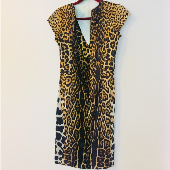 Signature YSL Leopard Print Silk Dress FR38 US4 - Picture 4 of 10
